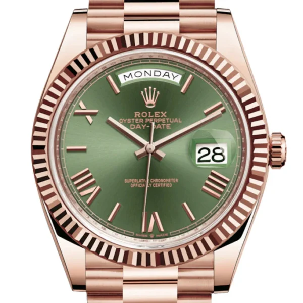 ROLEX DAY DATE GREEN DIAL SAPPHIRE CRYSTAL 40MM SWISS REPLICA 228235.6