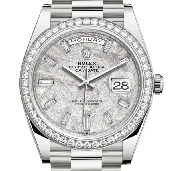 Rolex Day-Date 40mm m118139-0090 Men’s Stainless Steel Leather Strap